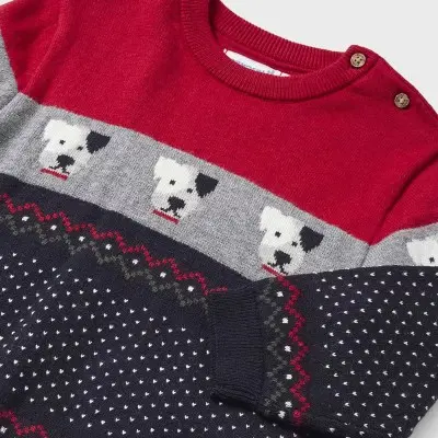 Baby Red/Grey Blouse With Dogs Mayoral Baby Red/Grey Blouse With Dogs Mayoral