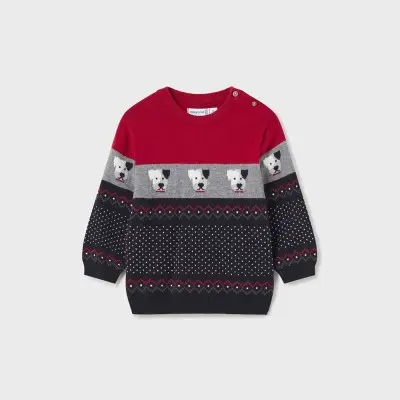 Baby Red/Grey Blouse With Dogs Mayoral Baby Red/Grey Blouse With Dogs Mayoral