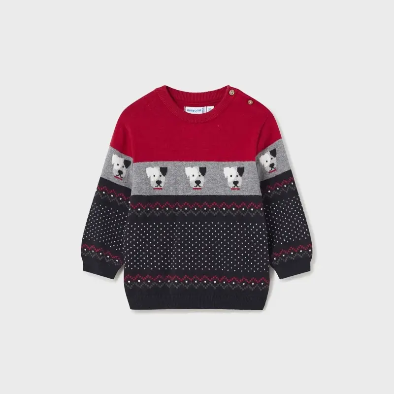 Baby Red/Grey Blouse With Dogs Mayoral Baby Red/Grey Blouse With Dogs Mayoral