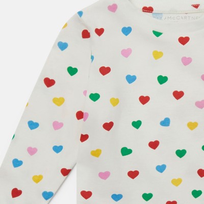 Baby White Blouse With Multicolour Hearts Stella McCartney