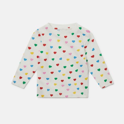 Baby White Blouse With Multicolour Hearts Stella McCartney
