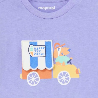 Baby Purple Short-Sleeve T-Shirt With Dogs Mayoral Baby Purple Short-Sleeve T-Shirt With Dogs Mayoral