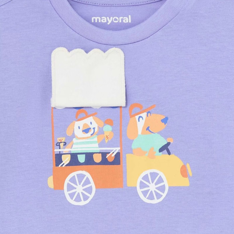 Baby Purple Short-Sleeve T-Shirt With Dogs Mayoral Baby Purple Short-Sleeve T-Shirt With Dogs Mayoral