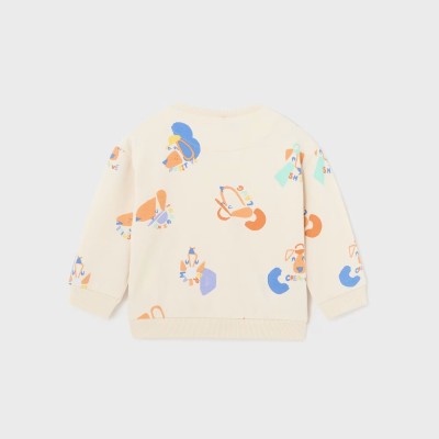 Baby Beige Sweatshirt With Dogs Mayoral