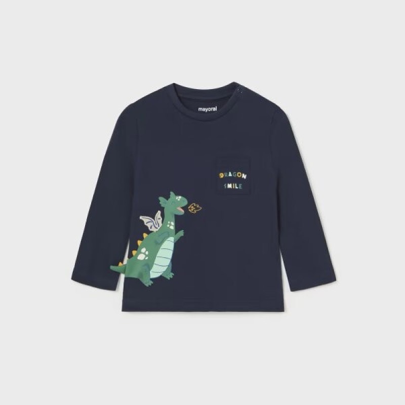 Dragon Baby Navy Blue Blouse Mayoral