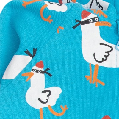 Baby Blue Cardigan With Storks Stella McCartney