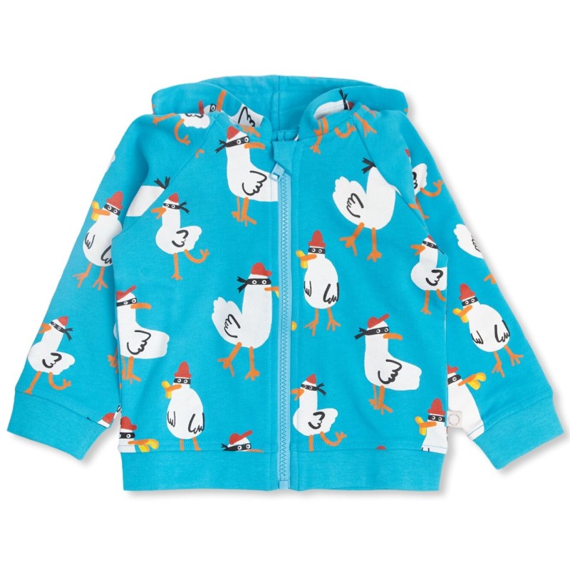 Baby Blue Cardigan With Storks Stella McCartney