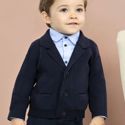 Baby Knit Cardigan Navy Blue Abel and Lula