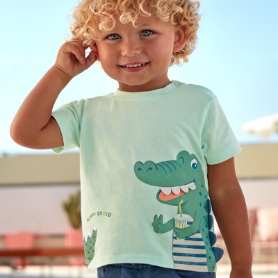 Baby Light Green T-Shirt Crocodile Mayoral Baby Light Green T-Shirt Crocodile Mayoral