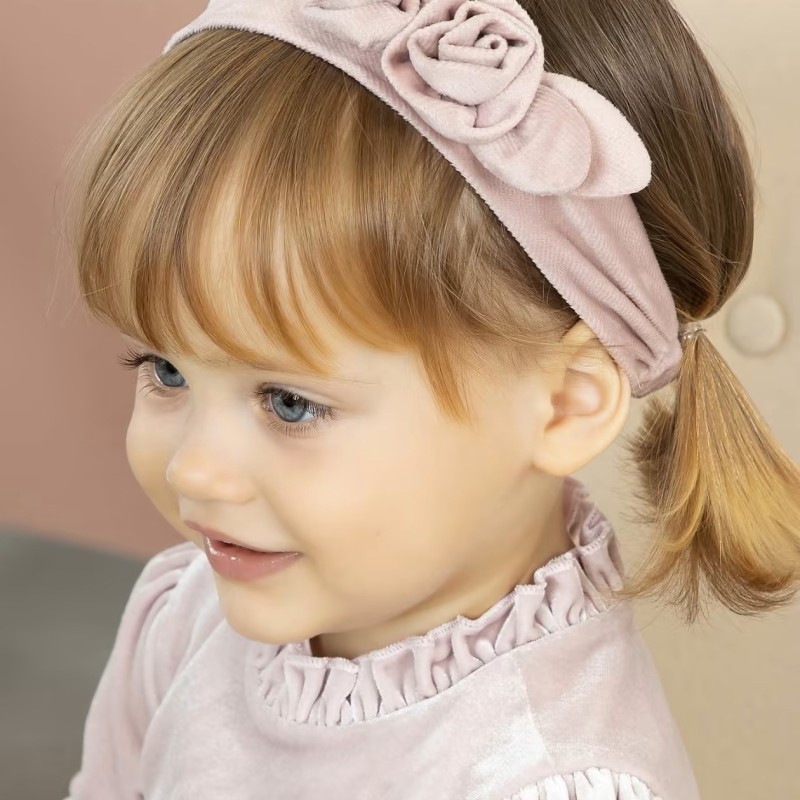 Baby Pink Velvet Hairband Abel and Lula