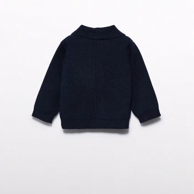 Baby Dark Blue Knitted Cardigan Abel and Lula
