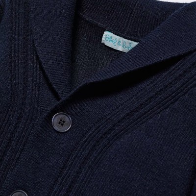 Baby Dark Blue Knitted Cardigan Abel and Lula