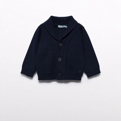 Baby Dark Blue Knitted Cardigan Abel and Lula