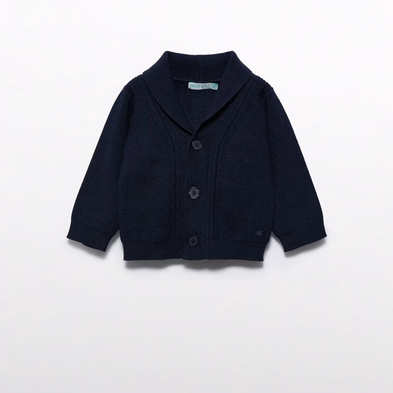 Baby Dark Blue Knitted Cardigan Abel and Lula