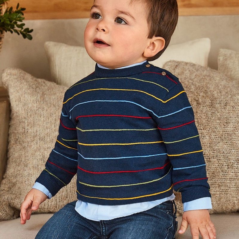 Baby Dark Blue Striped Blouse Mayoral