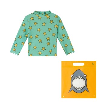 Baby UV Sea Green Blouse With Yellow Starfish Stella McCartney Baby UV Sea Green Blouse With Yellow Starfish Stella McCartney