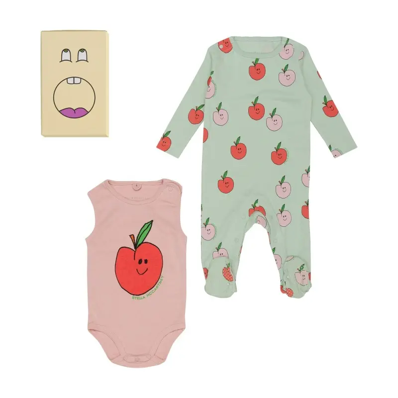 Baby Light Green Apple Romper Stella McCartney