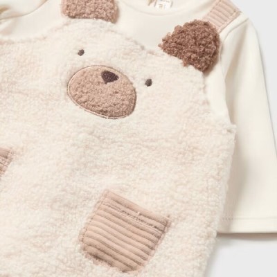 Baby Ecru Romper Salopette Teddy Bear Mayoral