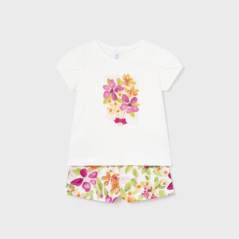 Baby Printed Pink Set With Flowers Mayoral
