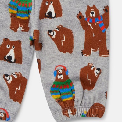 Baby Grey Joggers With Different Bear Prints Stella McCartney