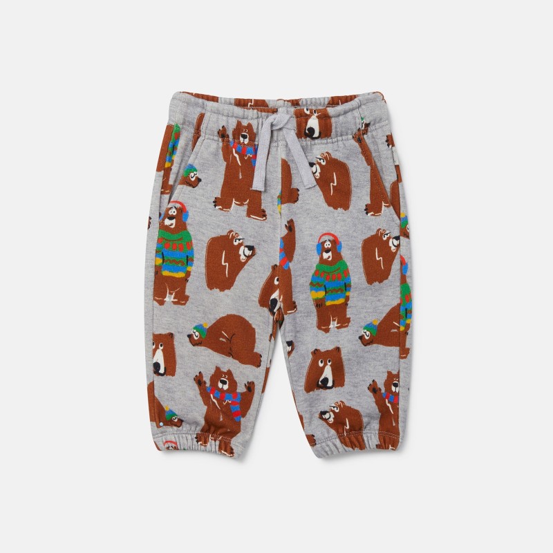 Baby Grey Joggers With Different Bear Prints Stella McCartney