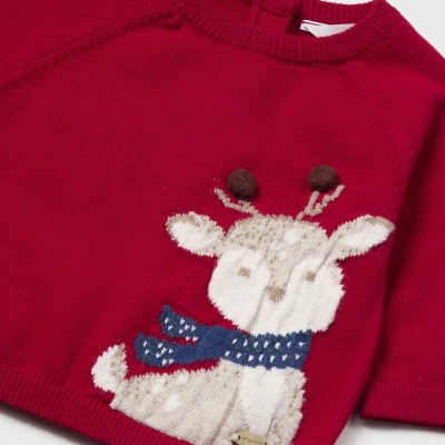 Βρεφικό Κόκκινο Χριστουγεννιάτικο Μπλουζάκι Με Ελάφι Mayoral