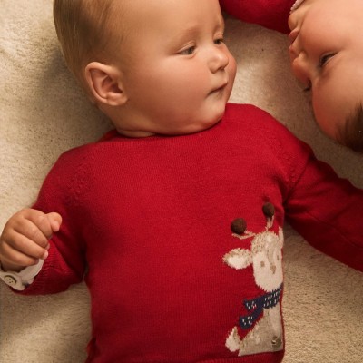 Βρεφικό Κόκκινο Χριστουγεννιάτικο Μπλουζάκι Με Ελάφι Mayoral