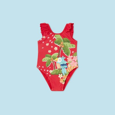 Baby Red One Piece Swimsuit With Veraman Parrot Mayoral