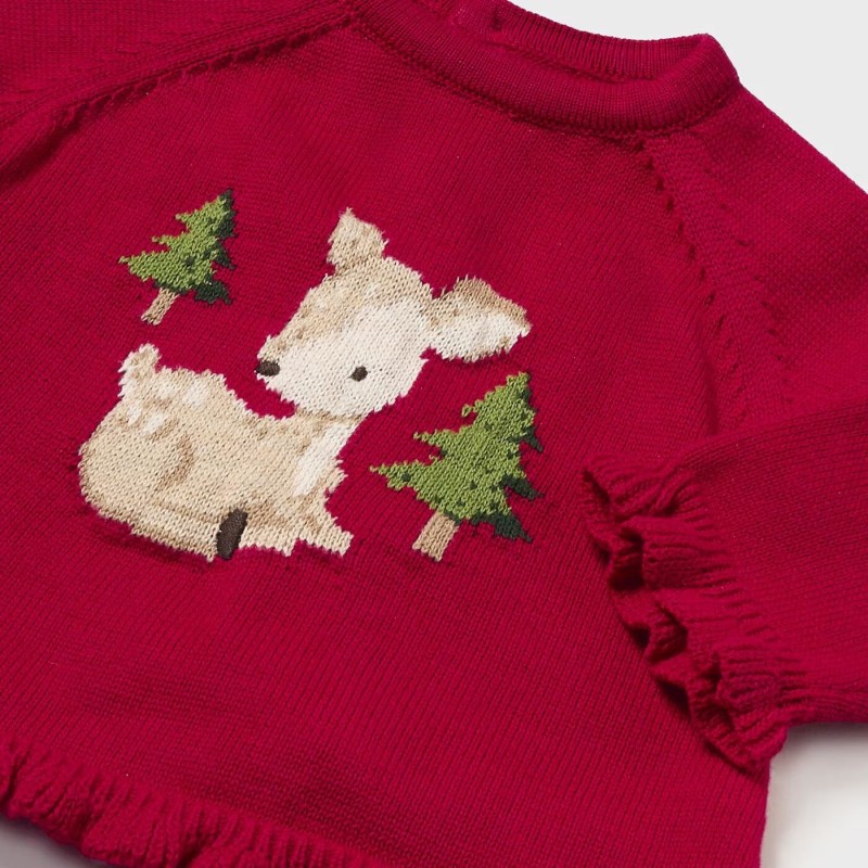 Mayoral Βρεφικό Κόκκινο Σετ Ρούχων Με Ελαφάκια