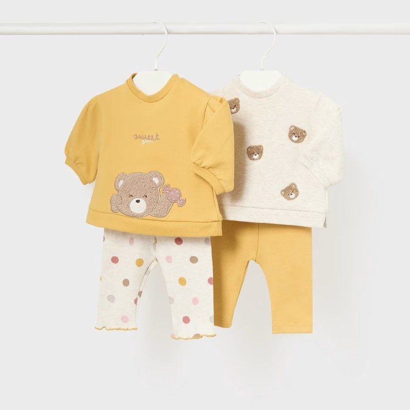 Baby Girl Yellow Set With Teddy Bears Mayoral Baby Girl Yellow Set With Teddy Bears Mayoral