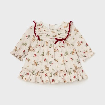 Baby Cream Printed Christmas Dress Mayoral Baby Cream Printed Christmas Dress Mayoral