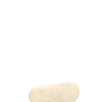 Baby White Leather Shoe With Flowers Naturino