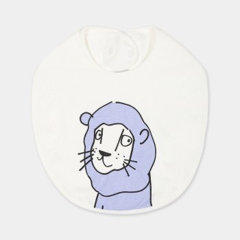 Βρεφικό Λευκό Φορμάκι/Σαλιάρα Με Λιλά Λιοντάρι Stella McCartney