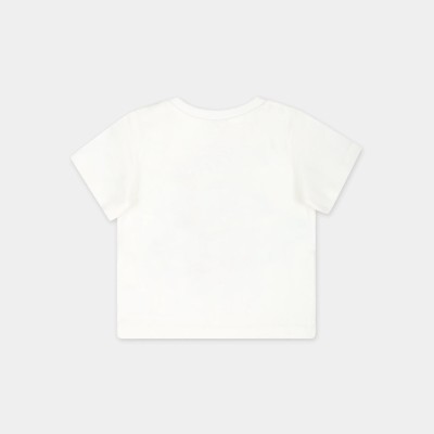 Stella McCartney Baby White Short-Sleeved T-Shirt with Smiling Grey Shark Stella McCartney Baby White Short-Sleeved T-Shirt with Smiling Grey Shark