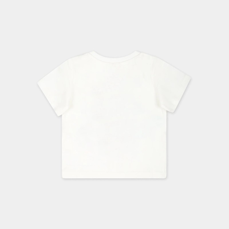 Stella McCartney Baby White Short-Sleeved T-Shirt with Smiling Grey Shark Stella McCartney Baby White Short-Sleeved T-Shirt with Smiling Grey Shark