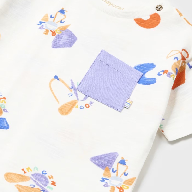 Baby White T-Shirt With Dogs Mayoral Baby White T-Shirt With Dogs Mayoral