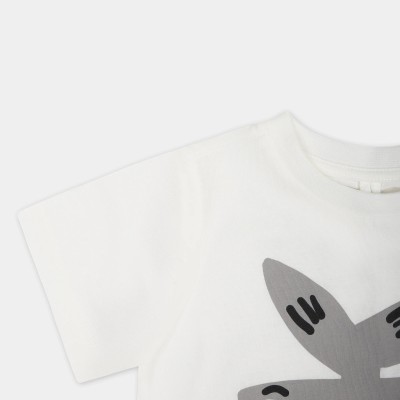 Stella McCartney Baby White T-Shirt with Hammerhead Shark Print Stella McCartney Baby White T-Shirt with Hammerhead Shark Print