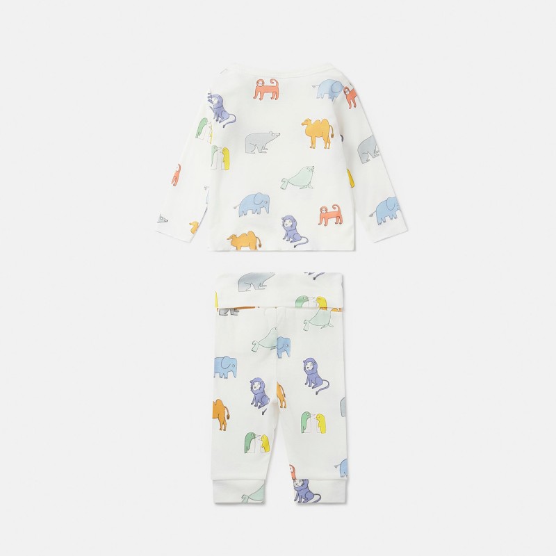 Baby White Set With Animals Stella McCartney Baby White Set With Animals Stella McCartney