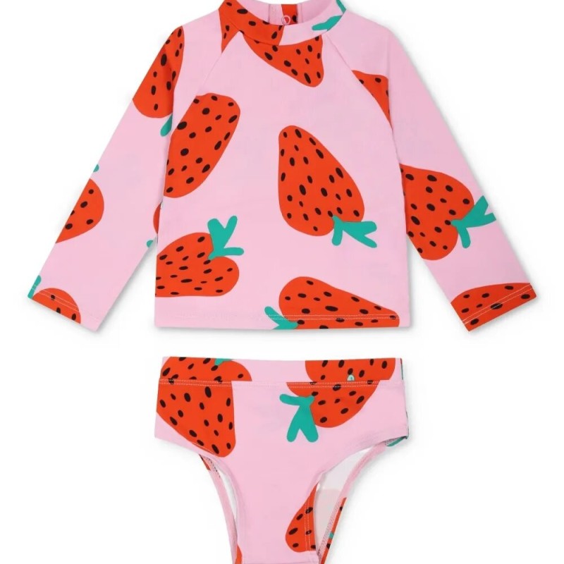 Baby Pink Swimsuit With Strawberries Stella Mc Cartney