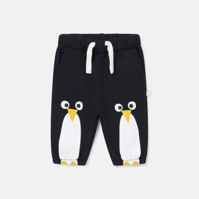 Baby Black Jogger with Penguin Pattern Stella McCartney