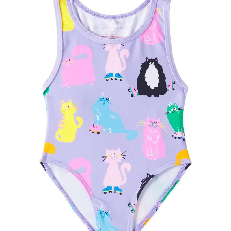 Baby Purple Swimsuit With Cats Stella Mc Cartney Baby Purple Swimsuit With Cats Stella Mc Cartney