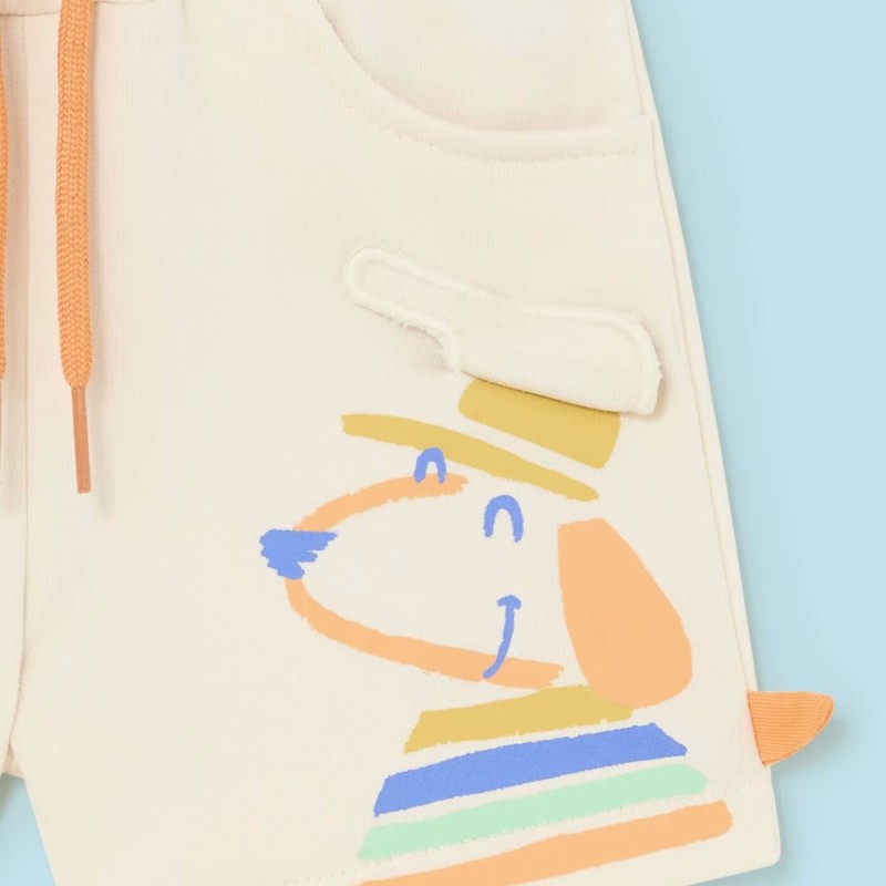 Baby Beige Shorts With Dog Mayoral Baby Beige Shorts With Dog Mayoral