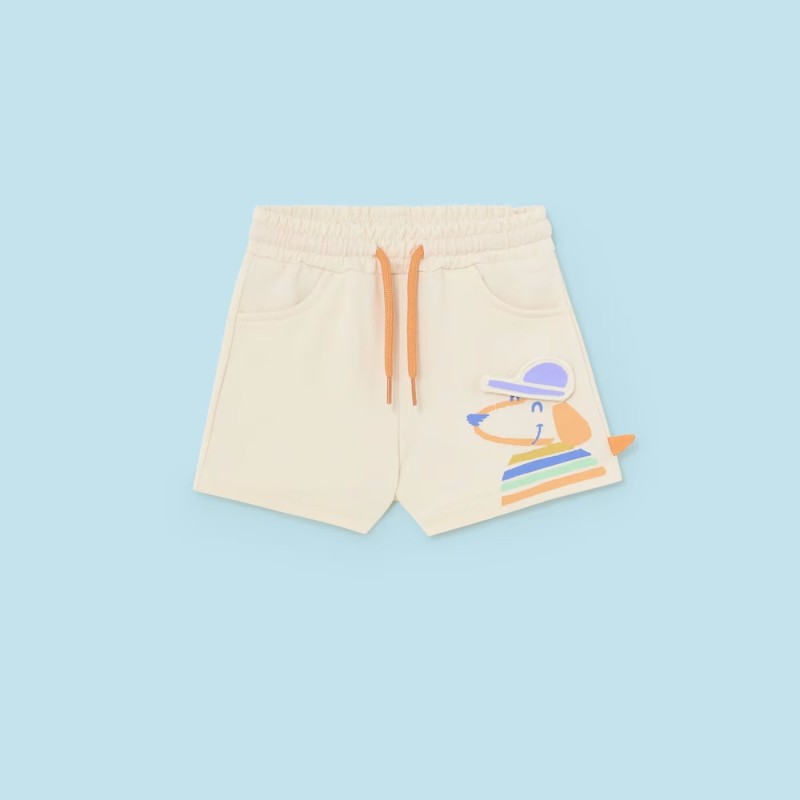 Baby Beige Shorts With Dog Mayoral Baby Beige Shorts With Dog Mayoral