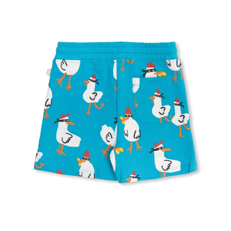 Stella McCartney Baby Blue Shorts with White Seagull Print Stella McCartney Baby Blue Shorts with White Seagull Print