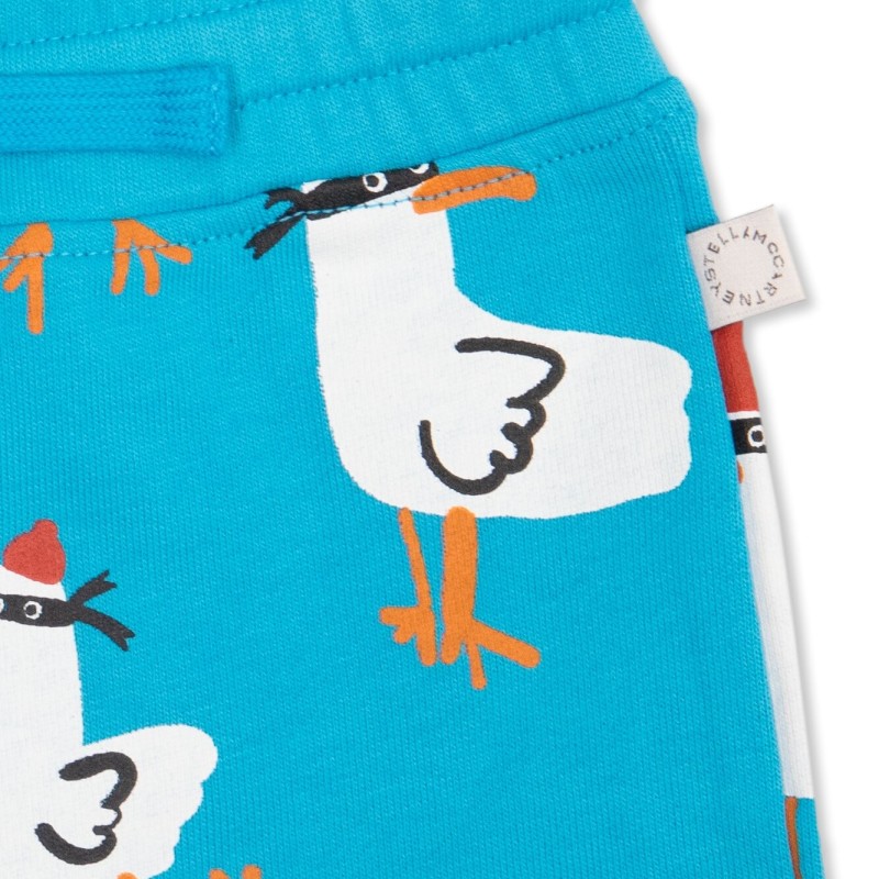 Stella McCartney Baby Blue Shorts with White Seagull Print Stella McCartney Baby Blue Shorts with White Seagull Print