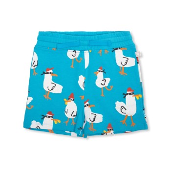 Stella McCartney Βρεφικό Μπλε Σορτς με Λευκούς Γλάρους