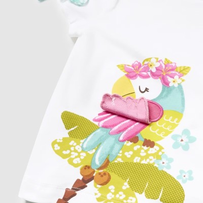 Baby Green Clothing Set Pink Parrot Mayoral