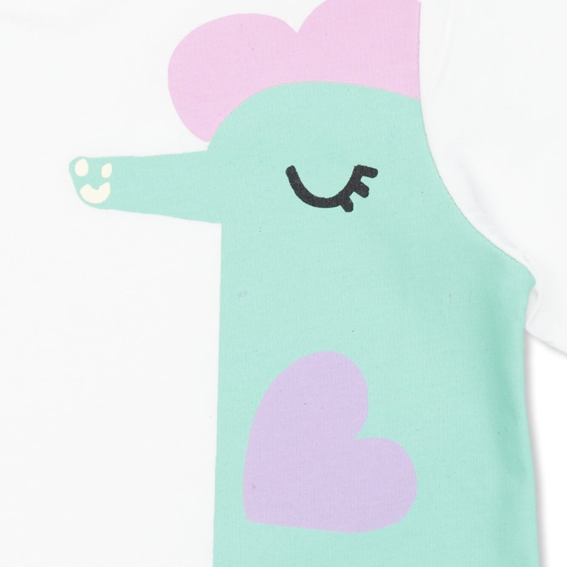 Stella McCartney Baby White Dress with Green Seahorses Stella McCartney Baby White Dress with Green Seahorses
