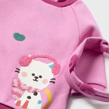 Baby Pink Dress With Cat Mayoral Baby Pink Dress With Cat Mayoral