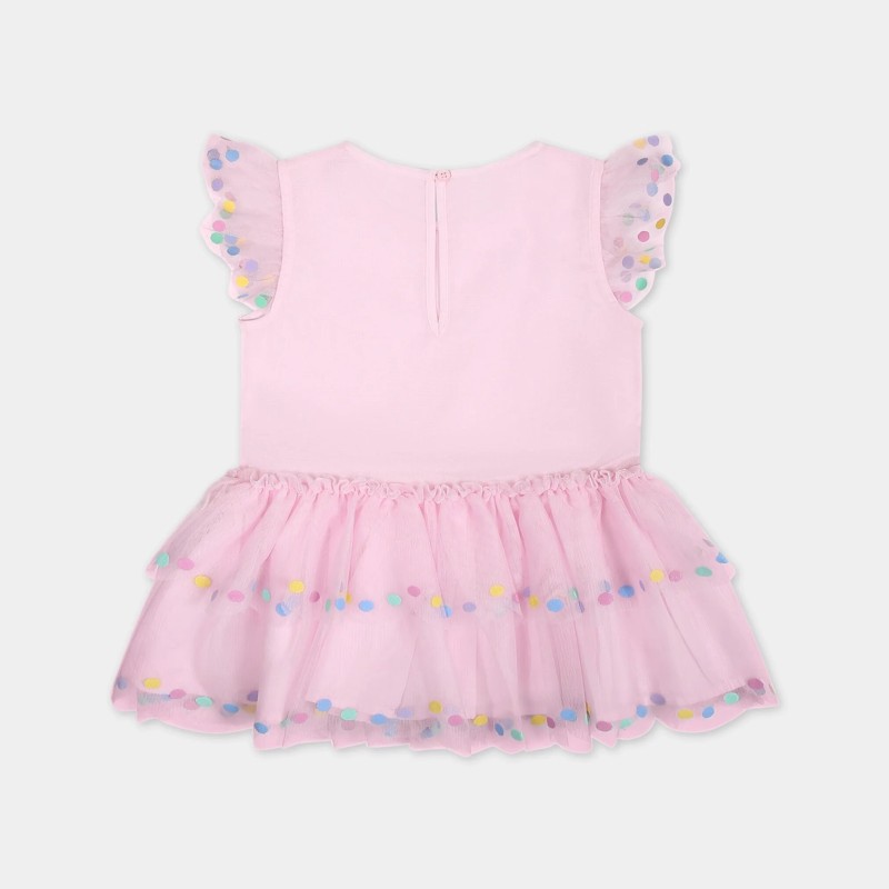 Stella McCartney Baby Pink Dress with Tulle and Polka Dot Details Stella McCartney Baby Pink Dress with Tulle and Polka Dot Details